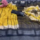 Linen Printed Saree for Women, Multicolor 