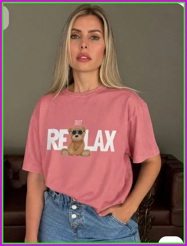 Oversized Cotton Blend T-shirts for Women (Peach, S)