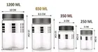 Silverline Containers Set of 16, 1200ml,650ml,350ml,250ml