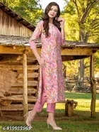 Cotton Printed Kurti with Pant for Women 
