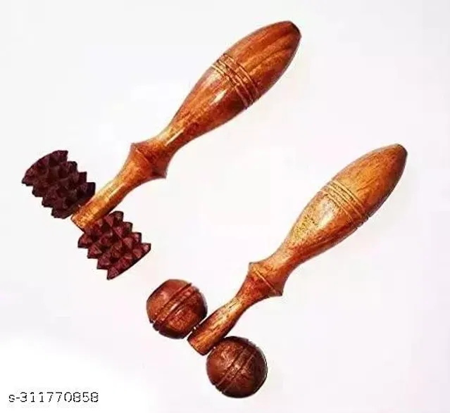 Wooden Body Massager (Brown, Pack of 2)