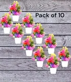 Plastic Artificial Flowers, Multioclor, Pack of 10