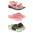 Combo of Heels with Slippers & Sliders for Women 