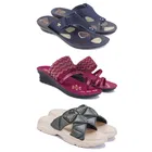 Combo of Slippers with Heels & Sliders for Women 