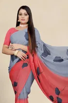 Georgette Printed Saree for Women 