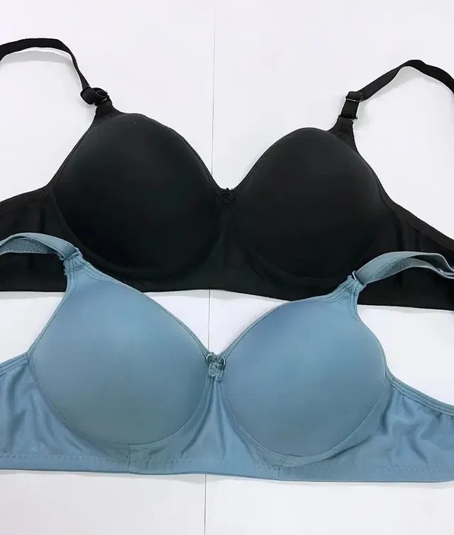 Cotton Blend Padded Solid Bras for Women, Blue & Black, Pack of 2 (28)