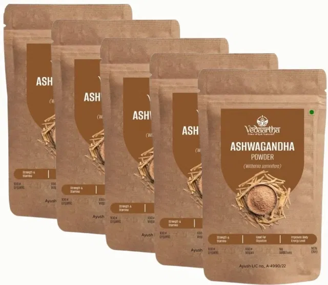 Vedaartha Ashwagandha Powder 100g ,(Pack Of 5)