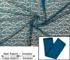 Crepe Un Stitched Dress & Gown Material,  Teal  