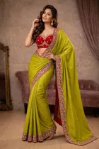 Bollywood Embroidered Chiffon Saree for Women 