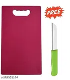 Plastic Chopping Board with Knife (Multicolor, of 1)