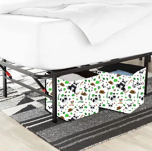 PVC Printed Multipurpose Storage Box (Multicolor, Pack of 2)