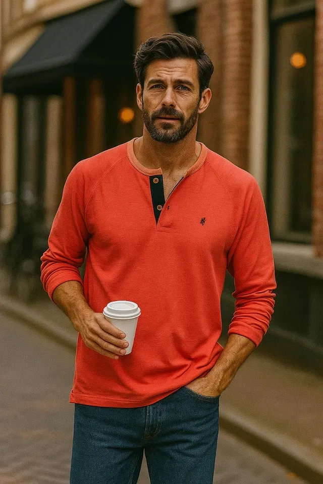 Cotton Solid T-Shirt for Men, Red (XL)