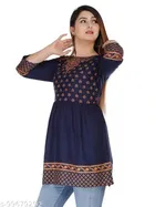Anarkali Rayon Printed Kurti for Women 