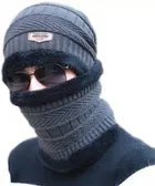 Winter Neck Warmer & Skull Cap Set for Men 