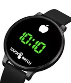 Touch Screen Rubber Digital Watch for Men & Women, Black