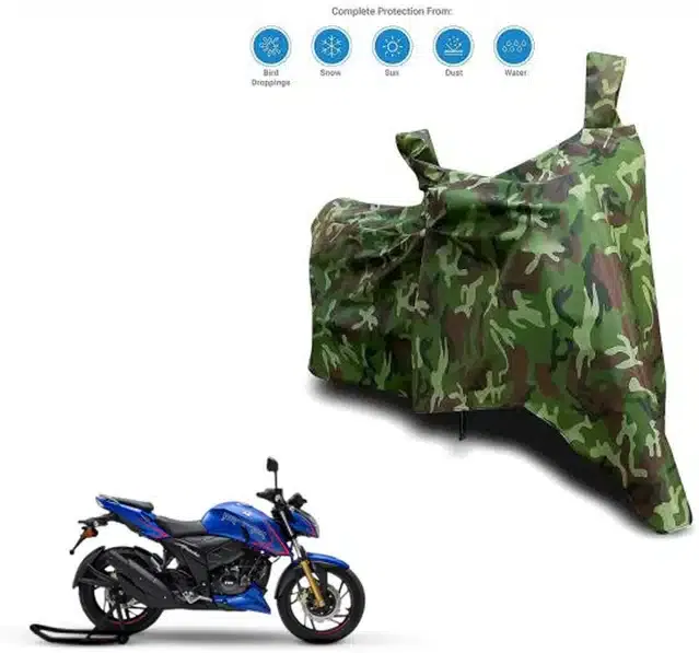 Waterproof & UV Protection Polyester Full Body Cover for TVS Apache RTR 200 4V (Green)