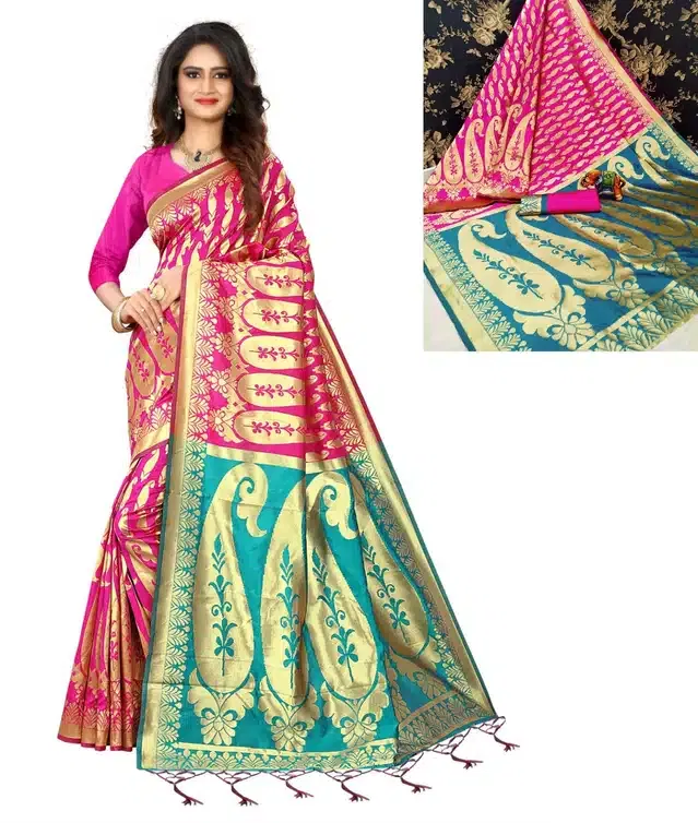 Jacquard Saree for Women (Pink, 6.3 m)