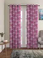 Polyester Curtain for Window (Purple, 9x4 Feet) (Pack of 2)