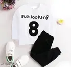 Hosiery Cotton Full Sleeves T-Shirt with Pant Clothing Set for Kids 