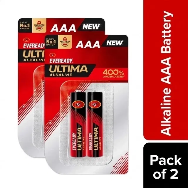 EVEREADY Ultima | 400% Longer Lasting | Alkaline AAA Battery [Pack of 4]