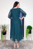 Net Kurti for Women,  Teal  