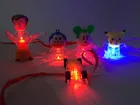 Plastic Combo Pack of 5 Cartoon Rakhi with Lights, Diya & Roli 