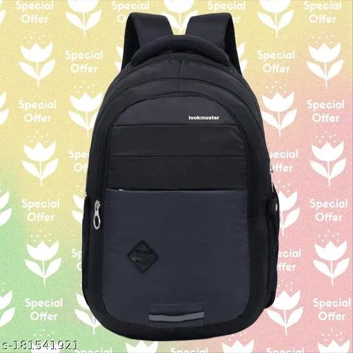 Nylon Backpack for Men & Women, Black