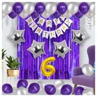 6th Happy Birthday Balloon Decoration Kit, Purple, Set of 1