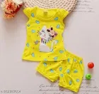 Hosiery Cotton Sleeveless Top with Pant Clothing Set for Girls 