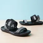 Stylish Sandals with Striped Strap for Men, Black 
