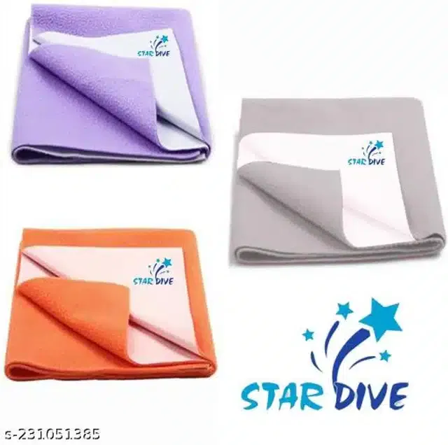 Cotton Mattress Protection Sheet (Multicolor, 28x20 inches) (Pack of 3)