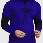 Cotton Blend Color Blocked Hoodies for Men 