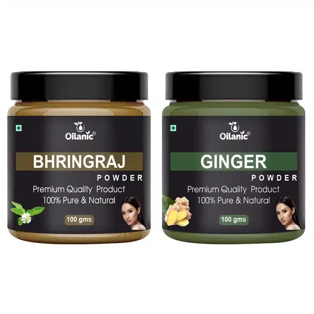 Natural Bhringraj & Ginger Powder for Skin & Hair (Pack of 2, 100 g)