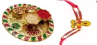 Alloy Rakhi with Greeting Card & Roli Chawal 