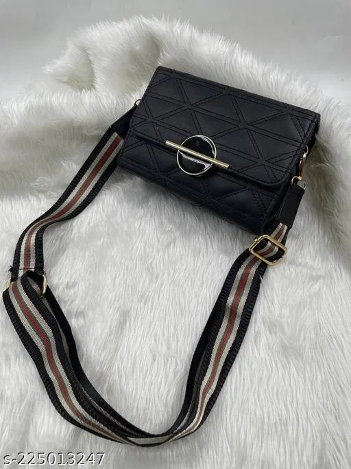 Stylish Sling Bag for Women (Black, 600 g)