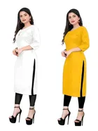 Crepe Solid Kurtis for Women 