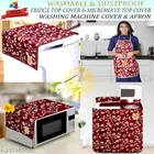 KANUSHI Industries® Washabl&Dustproof Top Load semi Automatic Washing Machine Cover+1 Pc Fridge Cover+1 Pc Microwave Cover+ 1 Pc Apron for Kitchen Front 
