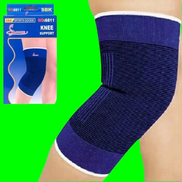 Polyester Solid Knee Sleeves for Women (Blue, Set of 1)