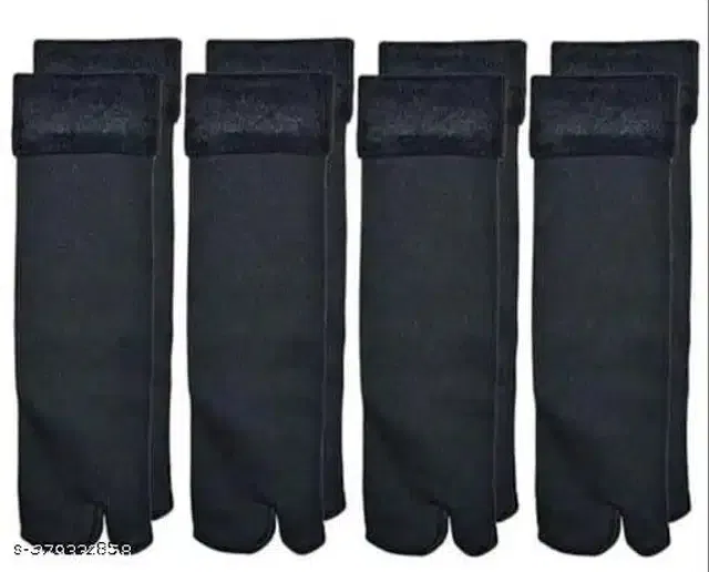 Velvet Socks for Women (Black, Set of 4)
