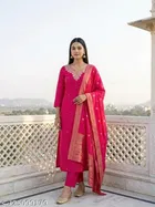 Embroidered Acrylic Kurta Set for Women 