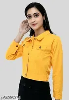 Three-Quarter Sleeves Denim Jacket for Women 