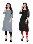 Crepe Solid Kurtis for Women 