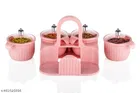 Plastic 4 Pcs Multipurpose Pickle Containers with Lid & Holder 