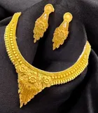 Alloy Choker Necklace with Earrings for Women 