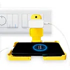 Plastic Wall Mobile Charging Holder (Yellow)