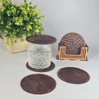 MDF Wooden 6 Pcs Coasters with Stand 