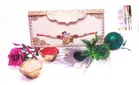Alloy Rakhi with Greeting Card & Roli Chawal 