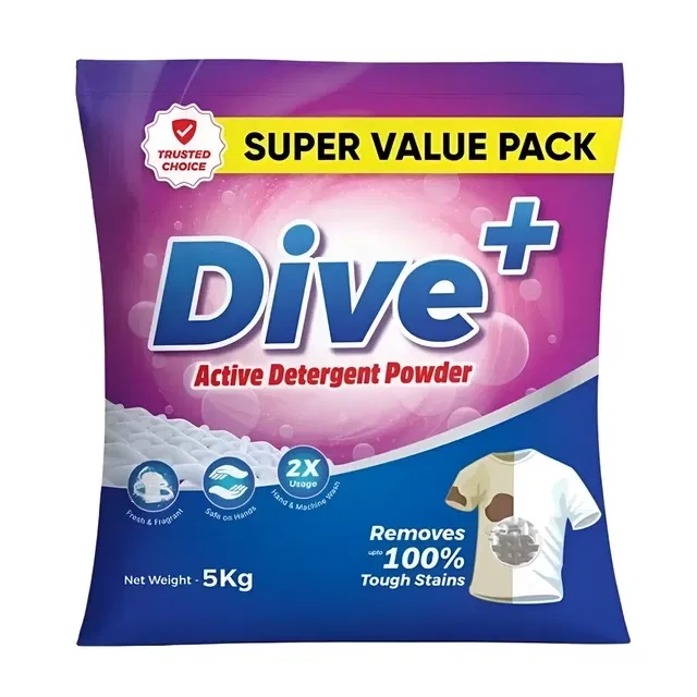 डाइव+ एक्टिव डिटर्जेंट पाउडर 5 Kg