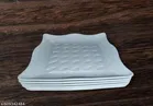 Plastic Plates for Kitchen, White, Pack of 6