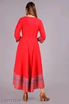 Anarkali Rayon Printed Kurti for Women 